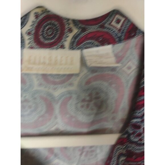 Liz Claiborne Elisabeth Shirt Top Women Size 14 Paisley 100% Temcel - Picture 2 of 4